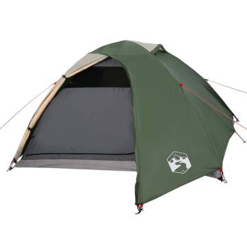 Camping Tent 4-Person Green Waterproof