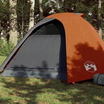 Camping Tent 4-Person Grey and Orange Waterproof