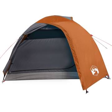 Camping Tent 4-Person Grey and Orange Waterproof