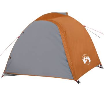 Camping Tent 4-Person Grey and Orange Waterproof