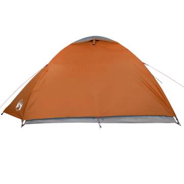 Camping Tent 4-Person Grey and Orange Waterproof