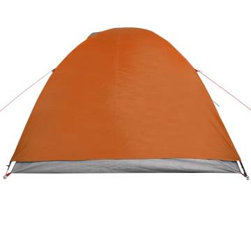 Camping Tent 4-Person Grey and Orange Waterproof