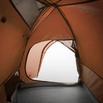 Camping Tent 4-Person Grey and Orange Waterproof