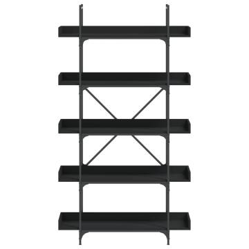 Bookcase 5-Tier Black 100x33x180.5 cm Engineered Wood