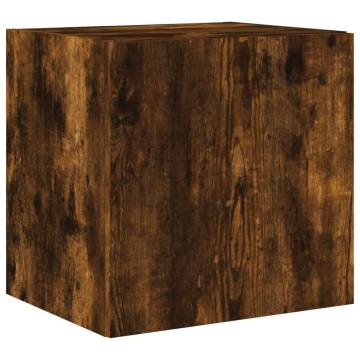 TV Wall Cabinets with LED Lights 2 pcs Smoked Oak 40.5x35x40 cm