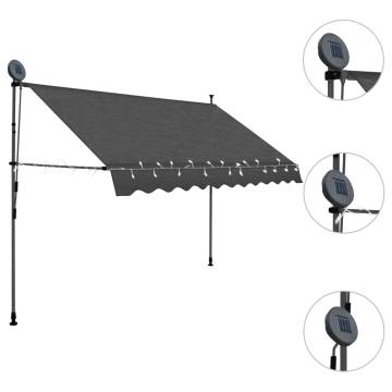 Manual Retractable Awning with LED 300 cm Anthracite