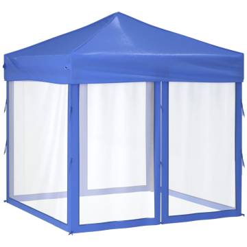 Folding Party Tent with Sidewalls Blue 2x2 m