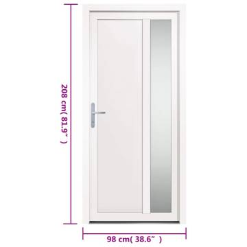 Front Door White 98x208 cm PVC