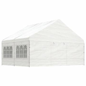 Gazebo with Roof White 4.46x5.88x3.75 m Polyethylene