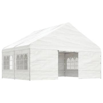 Gazebo with Roof White 4.46x5.88x3.75 m Polyethylene