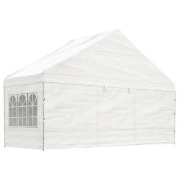 Gazebo with Roof White 4.46x5.88x3.75 m Polyethylene