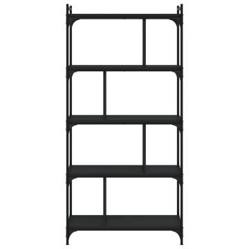 Bookcase 5-Tier Black 76x32x158 cm Engineered Wood