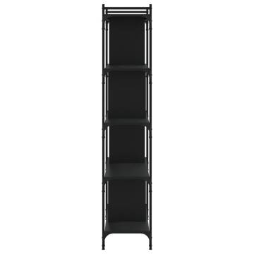 Bookcase 5-Tier Black 76x32x158 cm Engineered Wood