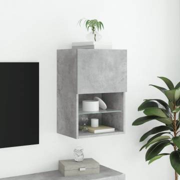 TV Cabinet with LED Lights Concrete Grey 40.5x30x60 cm