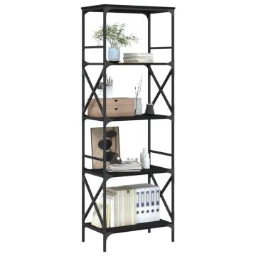 Bookcase 5-Tier Black 59x35x171 cm Engineered Wood