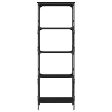 Bookcase 5-Tier Black 59x35x171 cm Engineered Wood