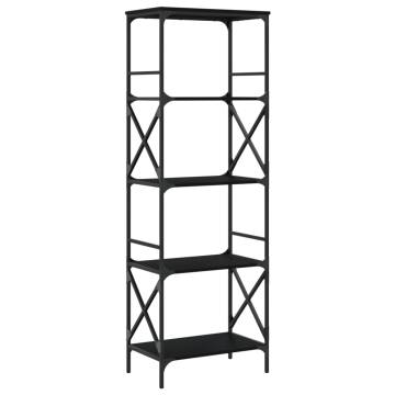 Bookcase 5-Tier Black 59x35x171 cm Engineered Wood