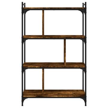 Bookcase 4-Tier Smoked Oak 76x32x123 cm Engineered Wood