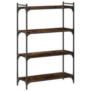 Bookcase 4-Tier Smoked Oak 80x30x120 cm Engineered Wood