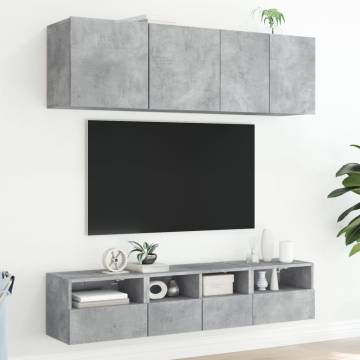 TV Wall Cabinet Concrete Grey 40x30x30 cm Engineered Wood