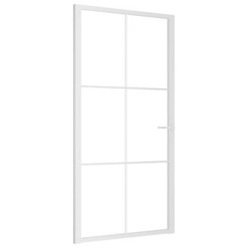 Interior Door 102.5x201.5 cm White ESG Glass and Aluminium