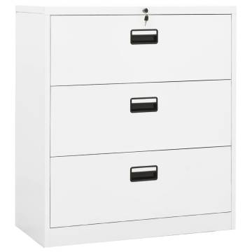 Filing Cabinet White 90x46x103 cm Steel