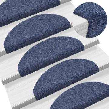 Self-adhesive Stair Mats 5 pcs Blue 65x21x4 cm Needle Punch