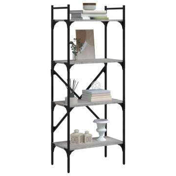 Bookcase 4-Tier Grey Sonoma 56x31.5x138.5 cm Engineered Wood