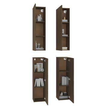 TV Cabinets 4 pcs Brown Oak 30.5x30x110 cm Engineered Wood