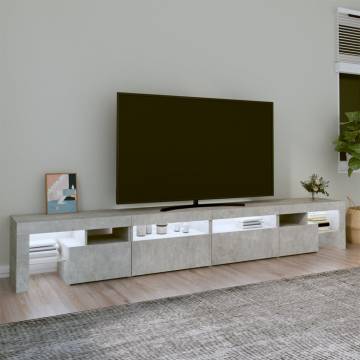 TV Cabinet with LED Lights Concrete Grey 260x36.5x40 cm