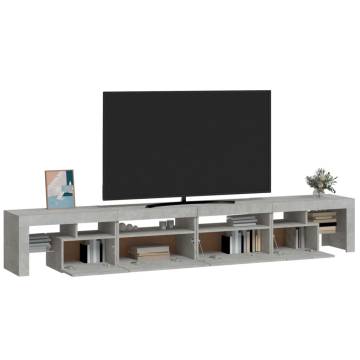 TV Cabinet with LED Lights Concrete Grey 260x36.5x40 cm