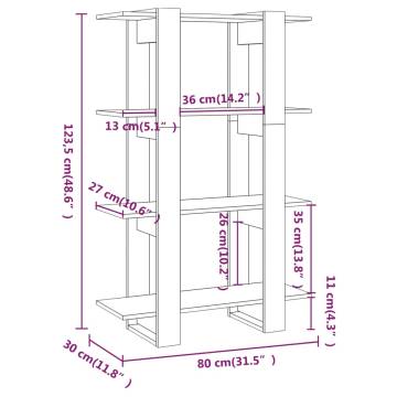 Book Cabinet/Room Divider Smoked Oak 80x30x123.5 cm