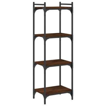 Bookcase 4-Tier Brown Oak 40x30x120 cm Engineered Wood