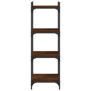 Bookcase 4-Tier Brown Oak 40x30x120 cm Engineered Wood