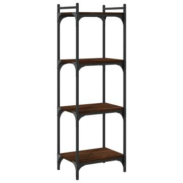 Bookcase 4-Tier Brown Oak 40x30x120 cm Engineered Wood