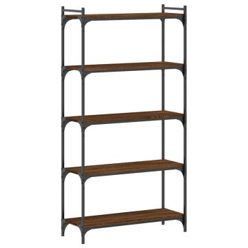 Bookcase 5-Tier Brown Oak 80x30x154 cm Engineered Wood