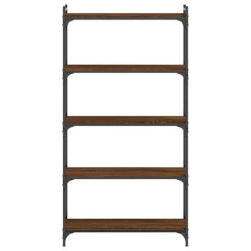 Bookcase 5-Tier Brown Oak 80x30x154 cm Engineered Wood