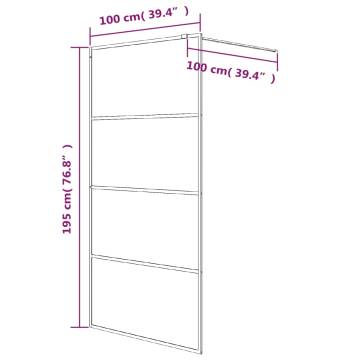 Walk-in Shower Wall Silver 100x195 cm Clear ESG Glass