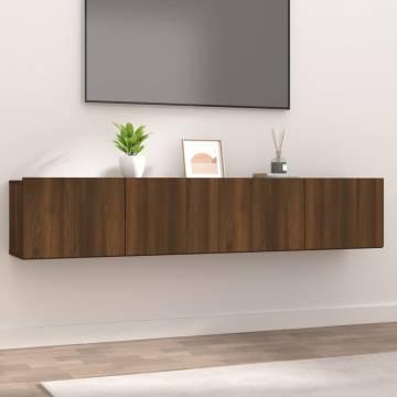 TV Cabinets 2 pcs Brown Oak 80x30x30 cm Engineered Wood