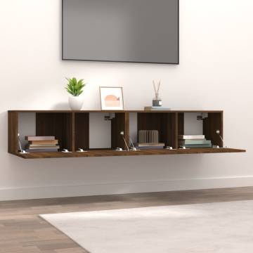 TV Cabinets 2 pcs Brown Oak 80x30x30 cm Engineered Wood