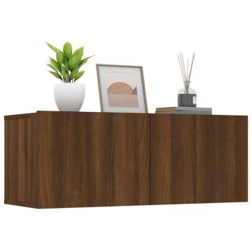 TV Cabinets 2 pcs Brown Oak 80x30x30 cm Engineered Wood