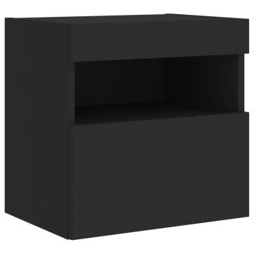 TV Wall Cabinets with LED Lights 2 pcs Black 40x30x40 cm