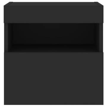 TV Wall Cabinets with LED Lights 2 pcs Black 40x30x40 cm