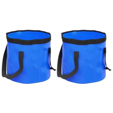 Folding Buckets 2 pcs Blue 20 L PVC