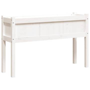 Garden Planter with Legs White 110x31x70 cm Solid Wood Pine