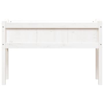 Garden Planter with Legs White 110x31x70 cm Solid Wood Pine