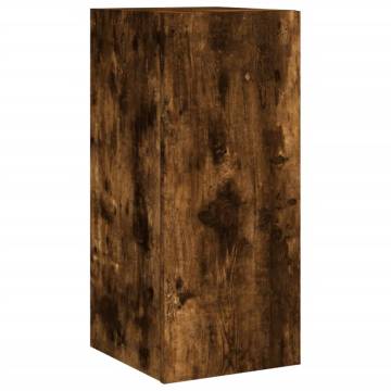 TV Wall Cabinets with LED Lights 2 pcs Smoked Oak 30.5x35x70 cm