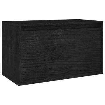 TV Cabinets 5 pcs Black Solid Wood Pine