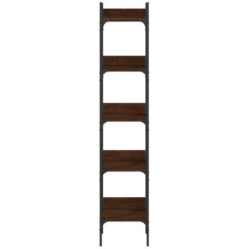 Bookshelf 5-Tier Brown Oak 35x30x174 cm Engineered Wood