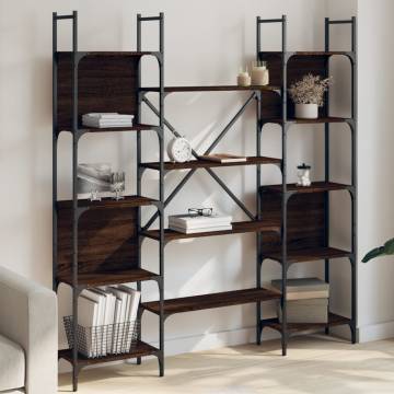 Bookshelf Brown Oak 155.5x24x166.5 cm Engineered Wood